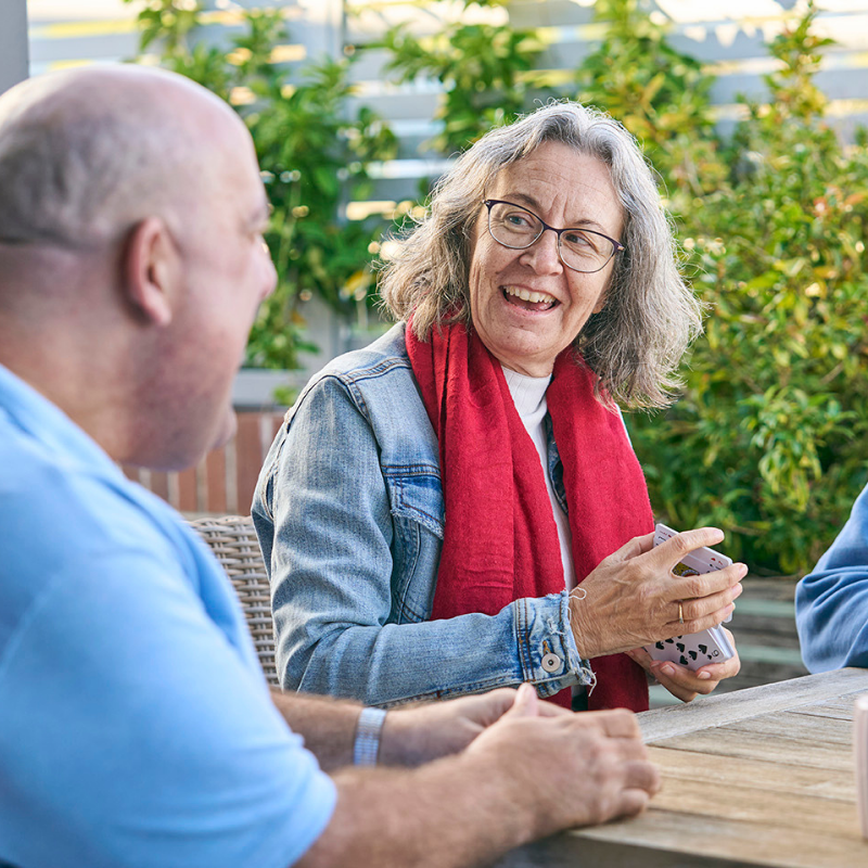 clients speaking around table