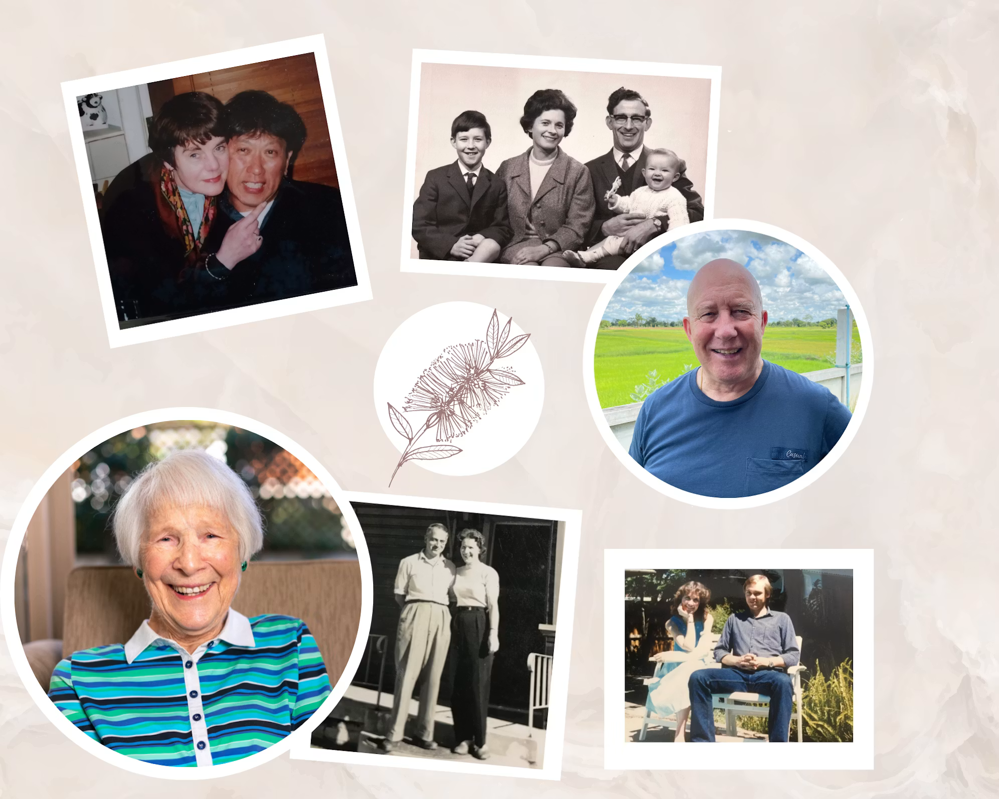 in memory images of people in a neutral background